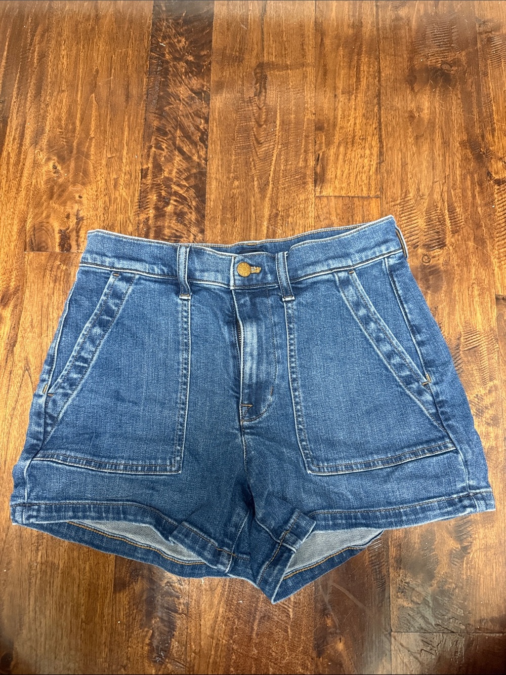 J. Crew Mid-High Rise Denim Shorts in Blue
